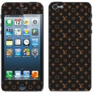 Купить наклейка Louis Vuitton для iPhone 5 / 5S на стекло и на заднюю панель комплект (Front+Back) черная в интернет магазине