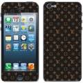 Наклейка Louis Vuitton для iPhone 5 / 5S на стекло и на заднюю панель комплект (Front+Back) черная