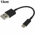 Короткий USB кабель 8 pin 13 см (черный)