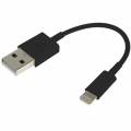 Короткий USB кабель 8 pin 13 см (черный)