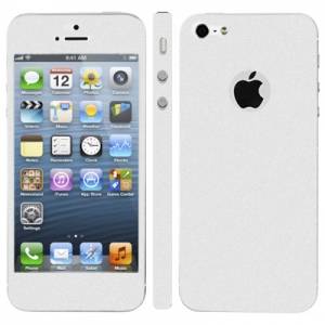 Купить однотонную матовую наклейку для iPhone 5 / 5S на стекло, боковые части Full body белая
