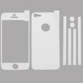 Однотонная матовая наклейка для iPhone 5 / 5S на стекло, боковые части и на заднюю панель комплект (Full body) с антискольжением (белая)