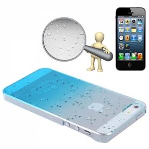 Купить чехол накладку с каплями Raindrops для iPhone 5/5S прозрачно-голубой
