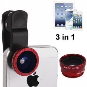 Купить объектив FishEye на клипсе для iPhone / iPad / Samsung / Nokia / HTC и др. универсальный телескоп 