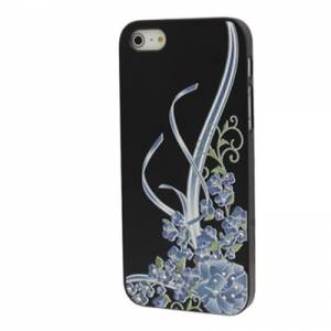 Купить чехол накладка iPsky со стразами для iPhone SE / 5S / 5 орхидеи на черном фоне 3D эффект в интернет магазине