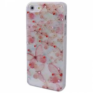 Купить чехол накладка AiKASHi со стразами для iPhone 5 / 5S с бабочками в интернет магазине