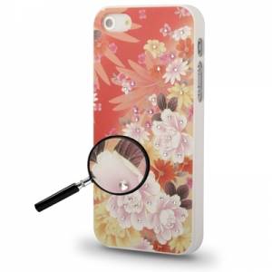 Купить чехол накладка iPsky со стразами для iPhone 5 / 5S яркие разноцветные цветы 3D эффект в интернет магазине