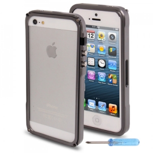 Купить Металлический противоударный  бампер для iPhone SE/5S/5 (Dark Grey) по низкой цене с доставкой