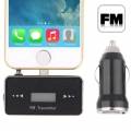 FM трансмиттер модулятор для iPhone 5/5S/SE в разъем 8 pin + разъем для наушников (черный)