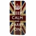 Накладка с британским флагом для iPhone 5 / 5S - UK flag с надписью "Keep calm and carry on"