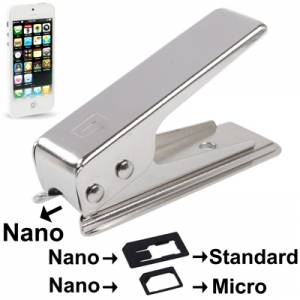 Резак для наносим - Nanosim Cutter для iPhone 5 / 5S / 5C с двумя адаптерами для наносим