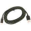 USB кабель 8 pin 3 метра в нейлоновой оплетке черный для iPhone 6 / 6 Plus, 5/5S / iPod touch 5 / iPad mini / mini 2 Retina / iPad 4 / Air / Air 2