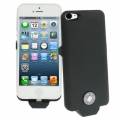 Чехол аккумулятор для iPhone 5 / 5C / 5S на 2500mAh с кожаной обивкой Litchi Power Cases черный