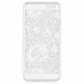 Прозрачный гелевый чехол накладка для iPhone 6  с узорным рисунком Ultra slim (белый)