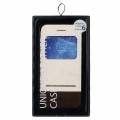 Кожаный чехол книжка Baseus Unique для iPhone 6/6S с окошком для дисплея Caller ID и подставкой (белый)