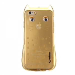 Купить чехол с ушками для iPhone 6 / 6S Wlons Cat Style 3D с ремешком (Gold)