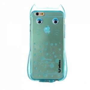 Купить чехол с ушками для iPhone 6 / 6S Wlons Cat Style 3D с ремешком (Blue)