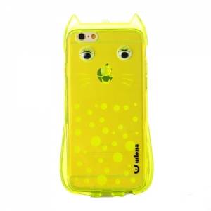 Купить чехол с ушками для iPhone 6 / 6S Wlons Cat Style 3D с ремешком (Yellow)