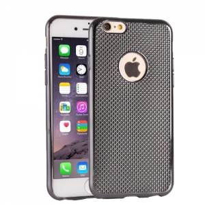 Купить гелевый глянцевый чехол Lattice для iPhone 6/6S с решётчатой фактурой (Black)