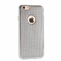 Гелевый глянцевый чехол Lattice для iPhone 6/6S с решётчатой фактурой (Silver)