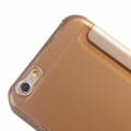 Кожаный чехол книжка для iPhone 6 Plus / 6+ с окошком для дисплея (золотой) 1.0
