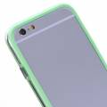 Гелевый чехол бампер для iPhone 6 Plus с пластиковой прозрачной вставкой и кнопками (зеленый) 