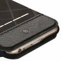 Кожаный чехол книжка Baseus для iPhone 6 Plus с подставкой и окошком Caller ID (черный)