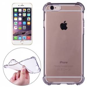 Купить прозрачный гелевый чехол для iPhone 6/6S с усиленной защитой, противоударный (черный)