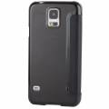 Чехол книжка для Samsung Galaxy S5 / S V / i9600 с окошком Call ID (черный)