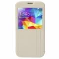 Чехол книжка Frosted Line для Samsung Galaxy S5 / S V / i9600 с подставкой и окошком Call ID (белый)