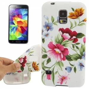 Купить гелевый чехол накладка Flowers для Samsung Galaxy S5 mini / G800 с цветами