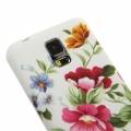 Гелевый чехол накладка Flowers для Samsung Galaxy S5 mini / G800 с цветами (белая)