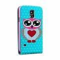 Кожаный чехол блокнот с флипом для Samsung Galaxy S5 / G900 с совой OWL style