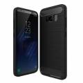 Гелевый чехол для Samsung Galaxy S8+ / G9550 с карбоновыми вставками и усиленным корпусом (Black)