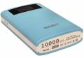 Внешний аккумулятор BIGRIT SK100 с будильником и часами - 10 000 mAh дополнительная батарея АКБ для смартфонов и планшетов (голубой)