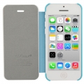 Чехол книжка SZLF Flip для iPhone 5C с флипом (голубой)