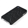 Чехол накладка для iPhone 4 / 4S Fishbone перфорация (черный)