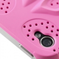 Чехол накладка для iPhone 4 / 4S Fishbone перфорация (magenta)