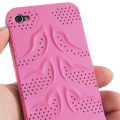 Чехол накладка для iPhone 4 / 4S Fishbone перфорация (magenta)