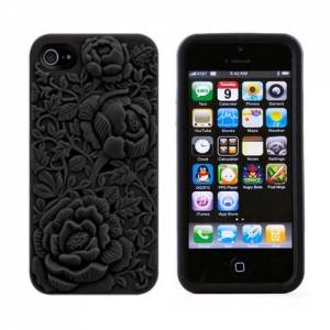 Чехол накладка Blossom с розами для iPhone 5 / 5S черный
