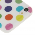 Чехол накладка Dot TPU Case для iPhone 5C (белый с разноцветным)