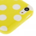Чехол накладка Dot TPU Case для iPhone 5C (желтый с белым)