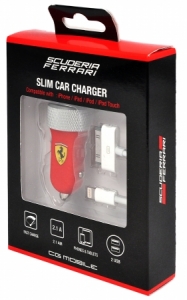 Купить авто ЗУ Ferrari 2xUSB 2.1A + Lightning + 30-pin FERUCC2UAPRE (красный) в интернет магазине 
