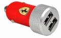 Автозарядка Ferrari 2xUSB 2.1A + 2 кабеля 8 pin и 30 pin FERUCC2UAPRE (красный) с двумя USB портами