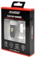 Автозарядка Ferrari 2xUSB 2.1A + 2 кабеля 8 pin и 30 pin FERUCC2UAPBL (черный) с двумя USB портами