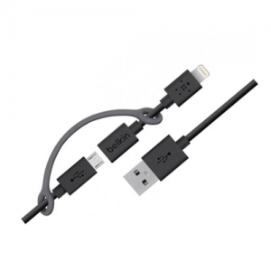 Купить USB дата кабель Belkin 2 в 1 Apple 8 pin/Micro USB (черный)