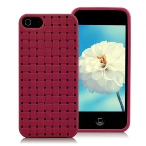 Купить гелевый чехол с клетчатым узором Checkered для iPhone 5 \ 5S (красный) в интернет магазине