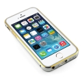 Чехол для iPhone SE / 5S / 5 с алюминиевой рамкой бампером и кожаной накладкой слайдером