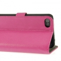 Кожаный чехол книжка Cross Grain для iPhone 4/4S с подставкой (magenta)