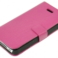 Кожаный чехол книжка Cross Grain для iPhone 4/4S с подставкой (magenta)